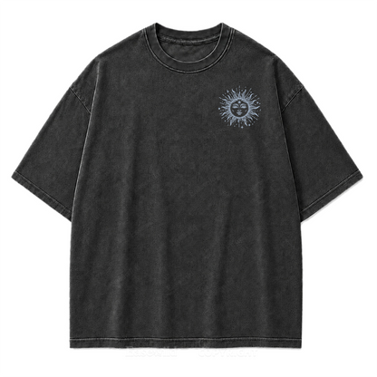 Sun and Moon Eclipse Celestial Washed Print Tee