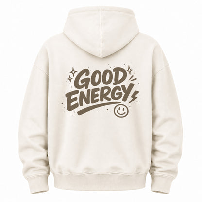 Good Energy Smile Graphic Washed Hoodie