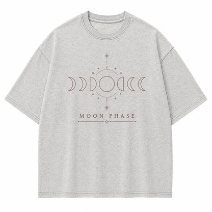 Moon Phase Minimal Celestial Graphic T-Shirt