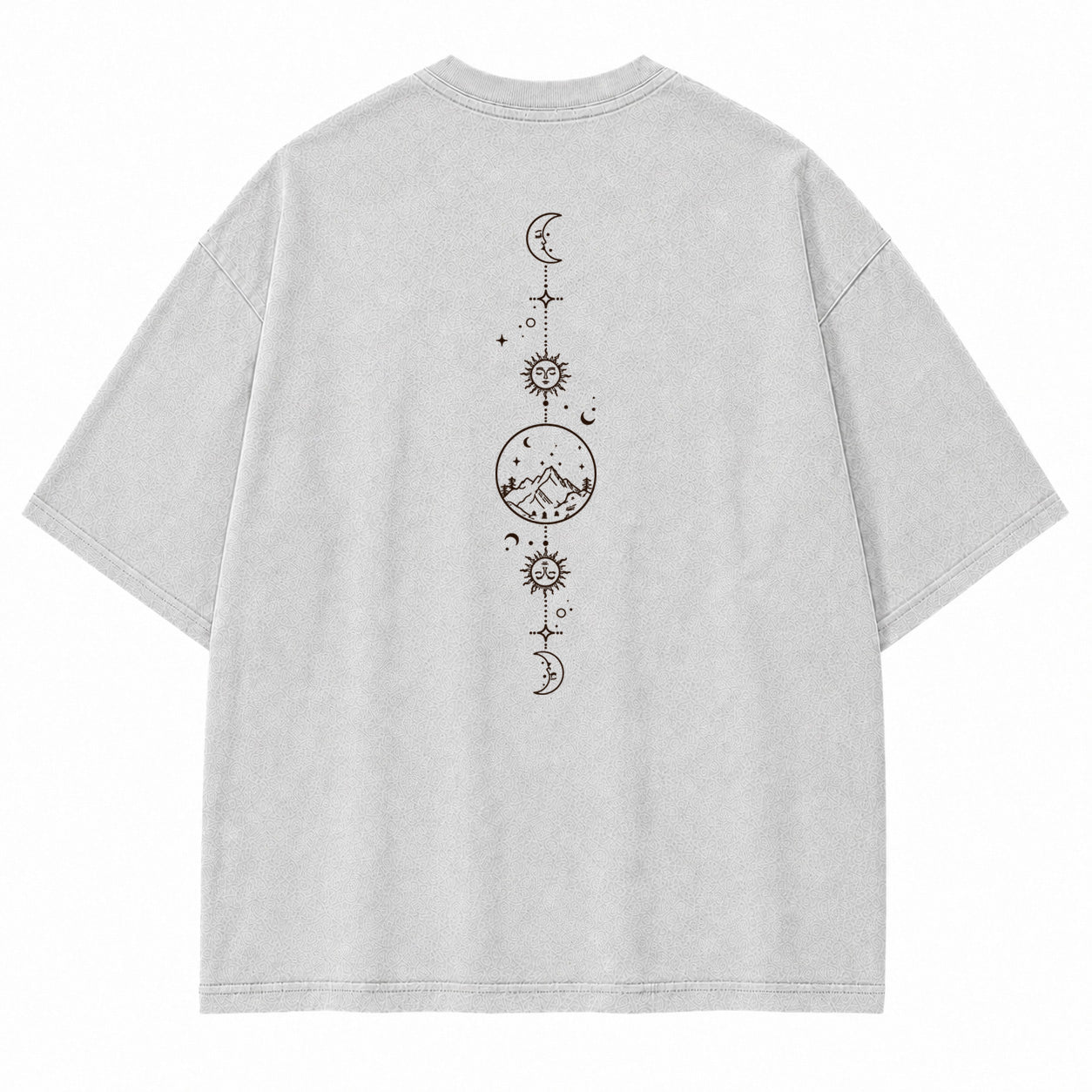 Celestial Balance Mountain Moon Graphic T-Shirt