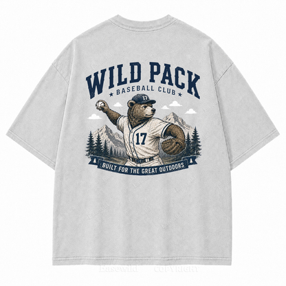 Wild Pack Baseball Club Washed Back Print Tee