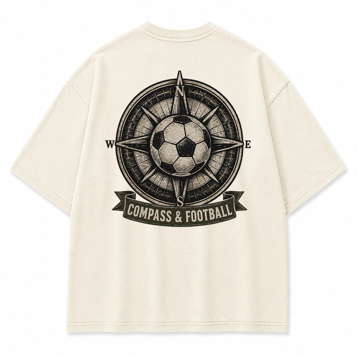 Compass & Football Vintage Graphic T-Shirt