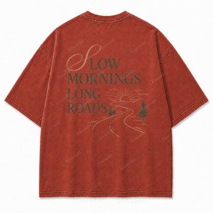 Slow Mornings Long Roads Tee