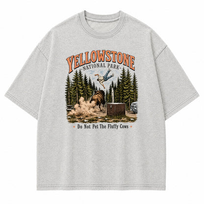 Yellowstone Fluffy Cows Bison Graphic T-Shirt