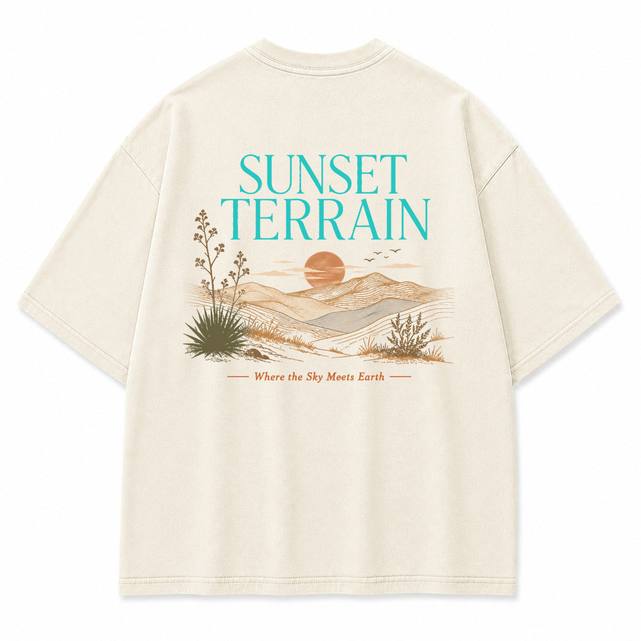 Sunset Terrain Desert Landscape Graphic T-Shirt