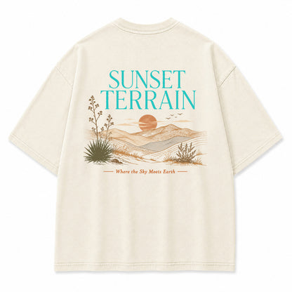 Sunset Terrain Desert Landscape Graphic T-Shirt