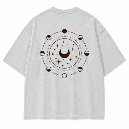 Lunar Phase Celestial Moon Graphic T-Shirt