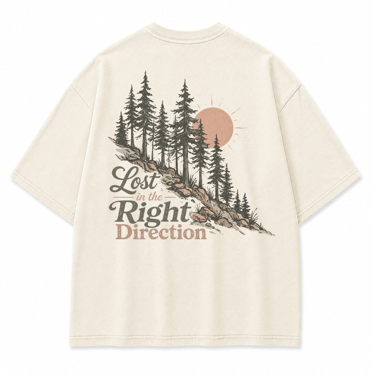 Lost in the Right Direction Back Print T-Shirt