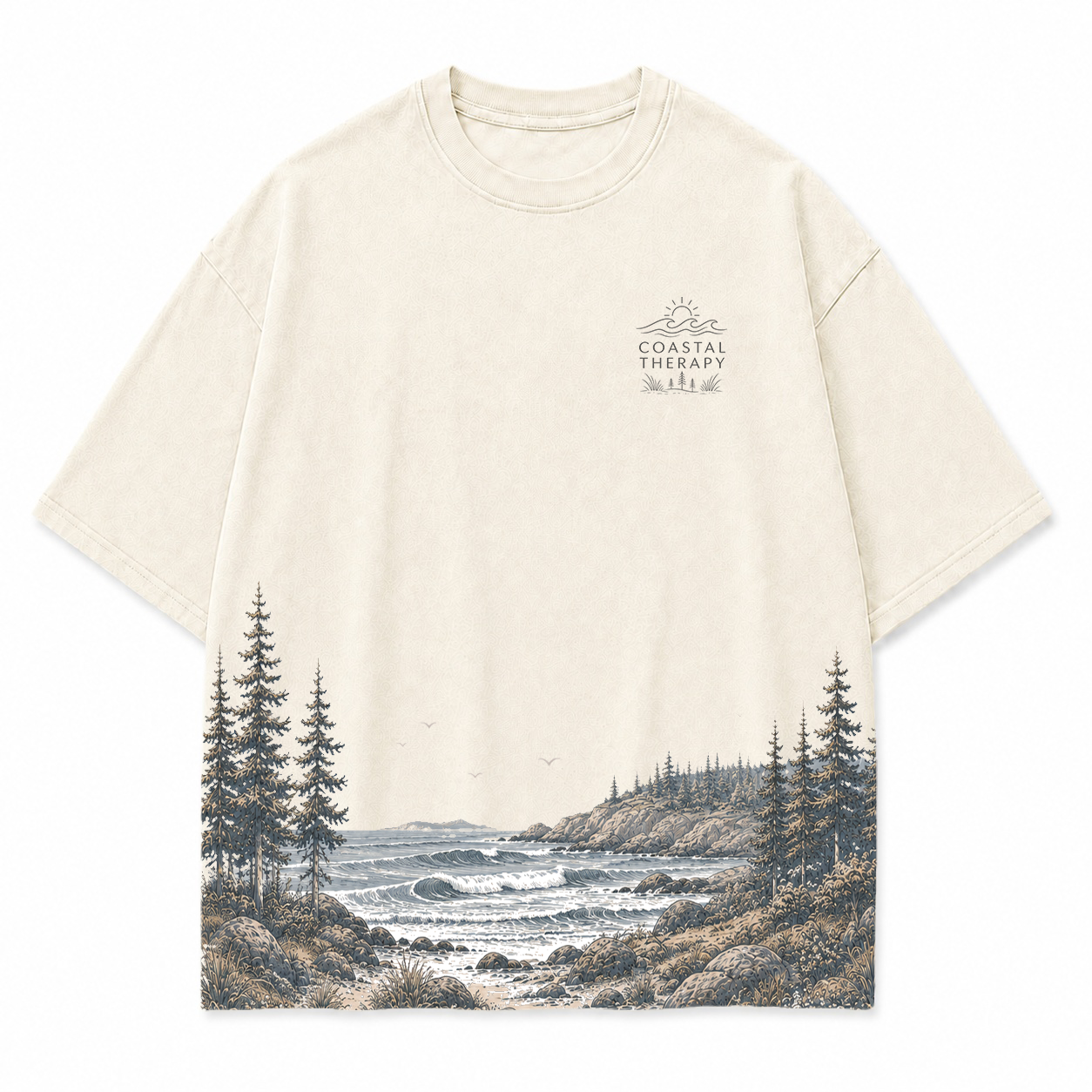 Coastal Therapy Landscape Scenic Hem Tee