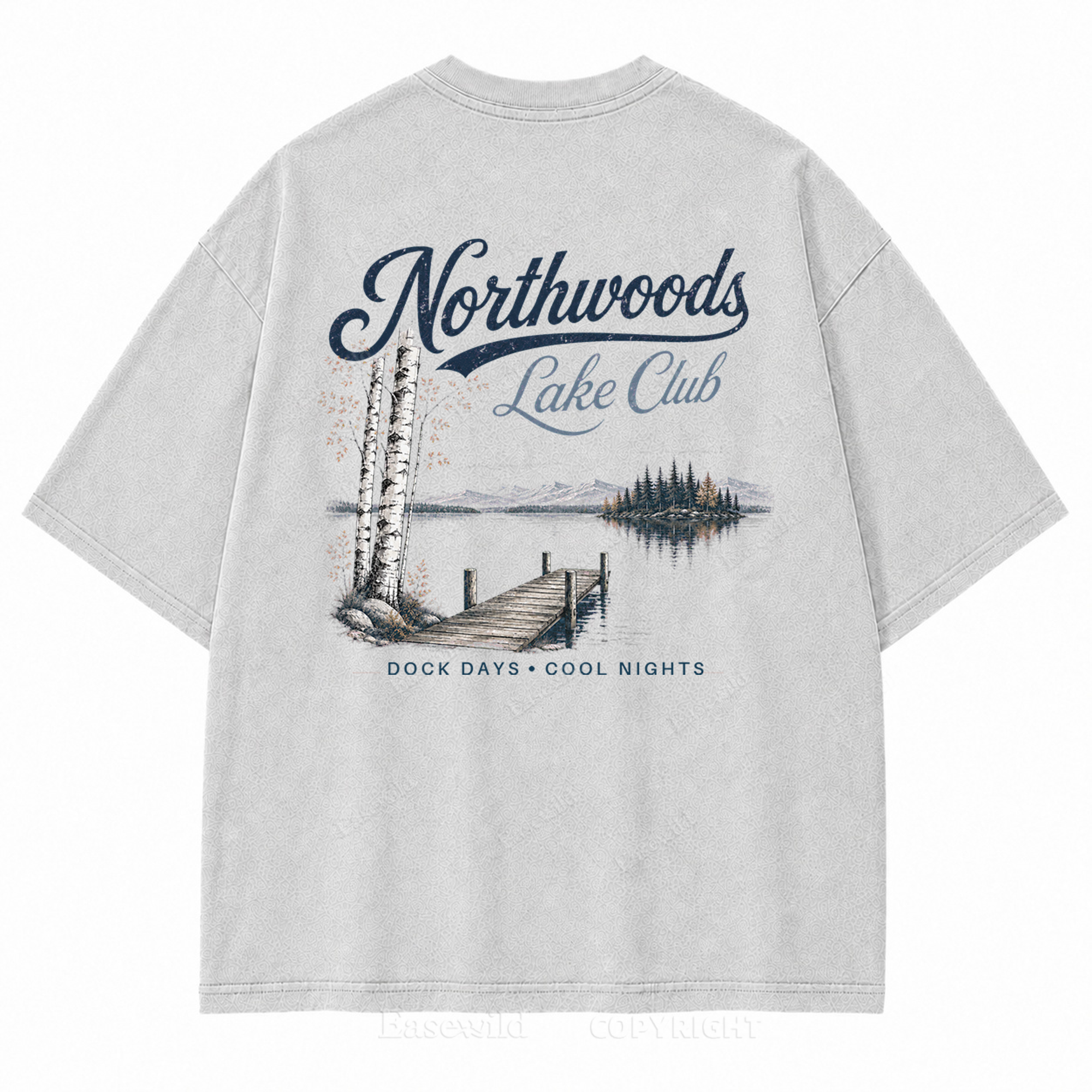 Northwoods Lake Club Vintage Washed Back Print Tee