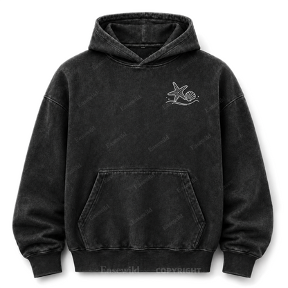 Ocean Breeze Wave Washed Graphic Hoodie