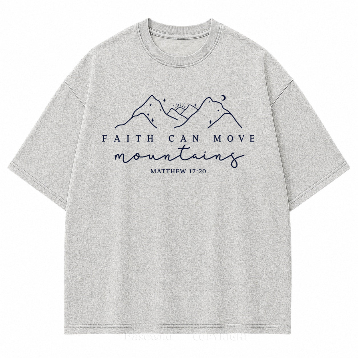 Faith Can Move Mountains Vintage Washed Print Tee