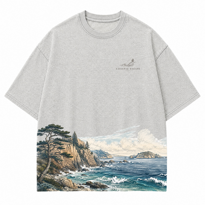 Pacific Bluff Coastal Landscape Graphic T-Shirt