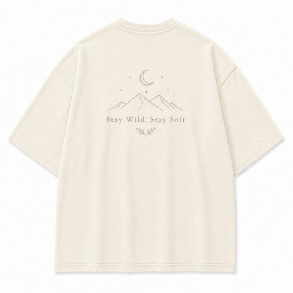 Stay Wild, Stay Soft Minimalist Mountain Tee