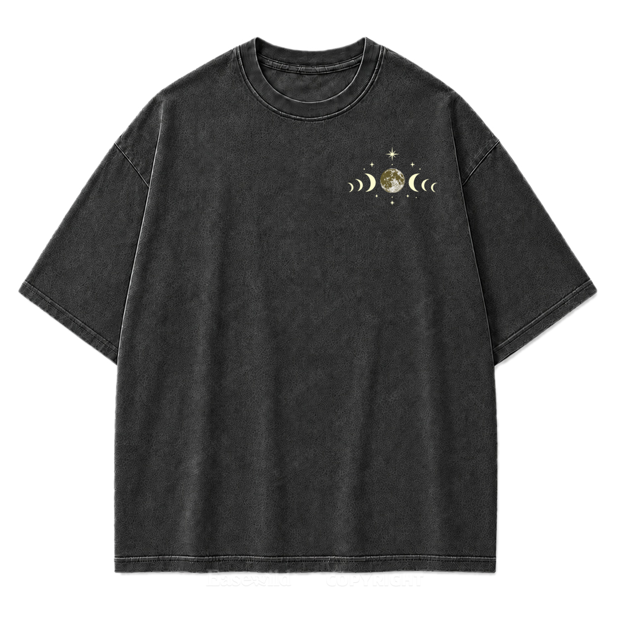 Tidal Cycle Moon Phase Washed Print T-Shirt