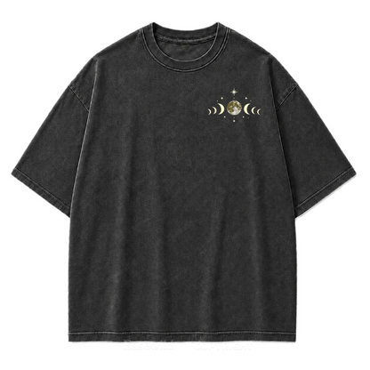 Tidal Cycle Moon Phase Washed Print T-Shirt