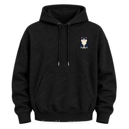 Moody Cat Crew Graphic Hoodie
