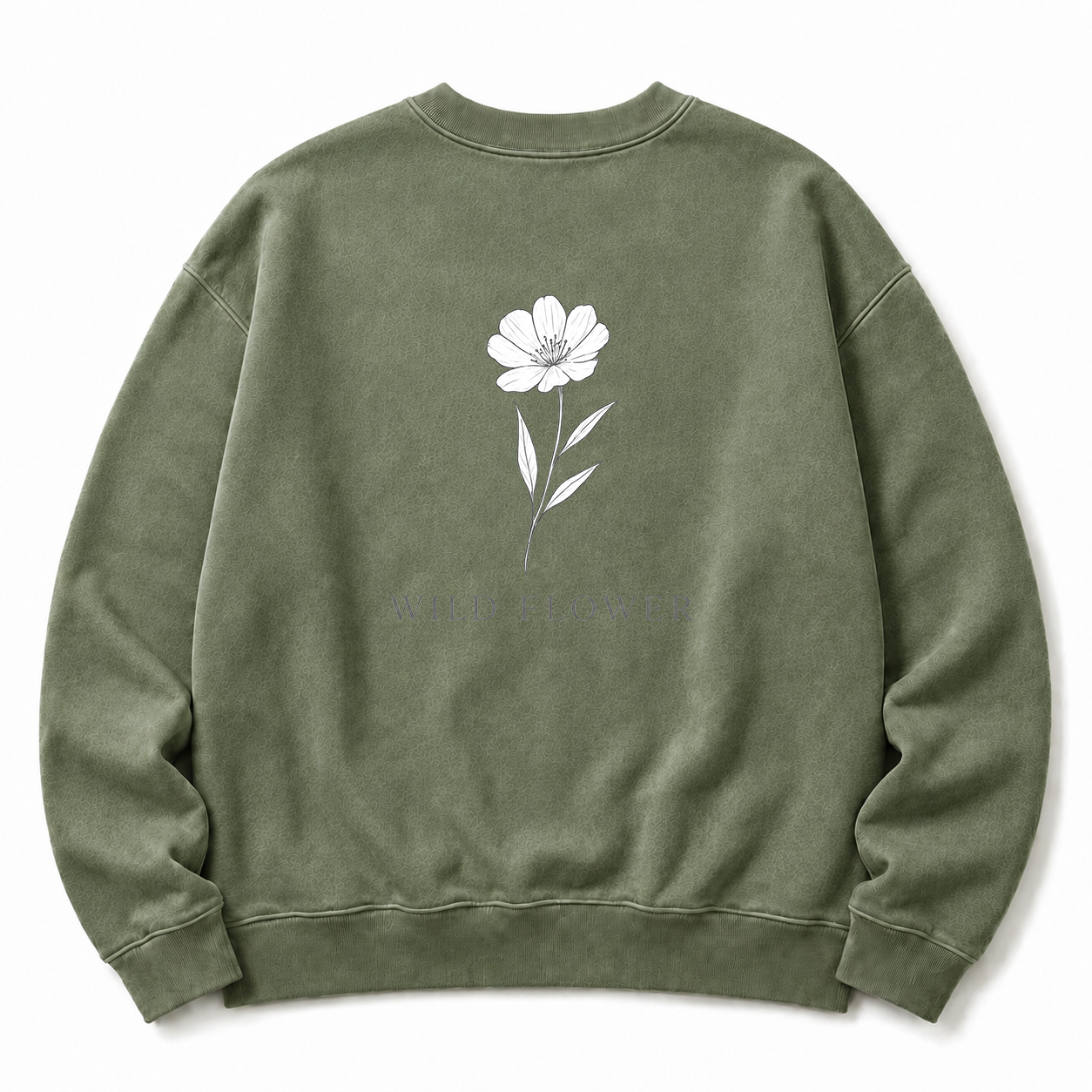 Wildblumen Sweatshirt mit Grafikdruck, gewaschen