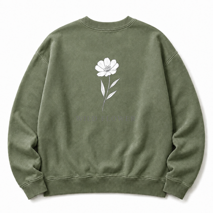 Wildblumen Sweatshirt mit Grafikdruck, gewaschen
