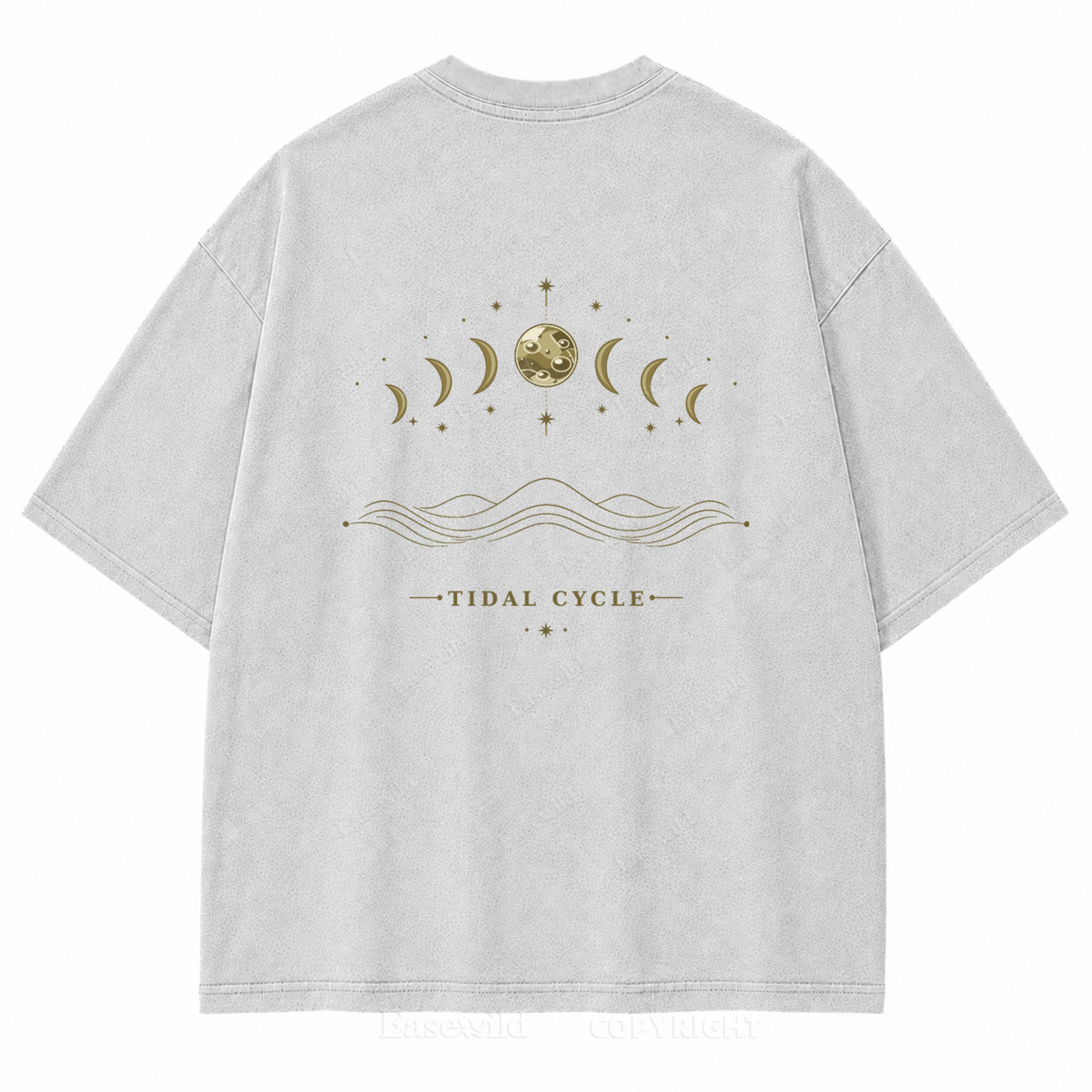 Tidal Cycle Moon Phase Washed Back Print Tee
