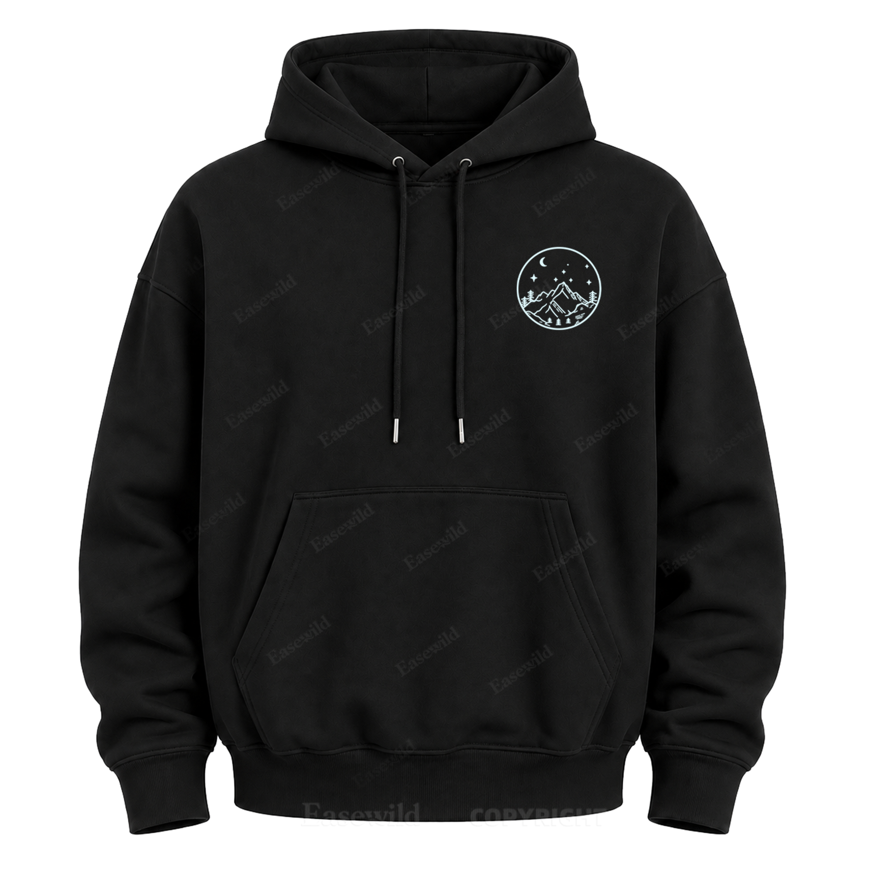 Celestial Mountain Sun & Moon Graphic Hoodie