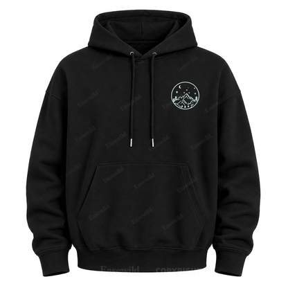 Celestial Mountain Sun & Moon Graphic Hoodie