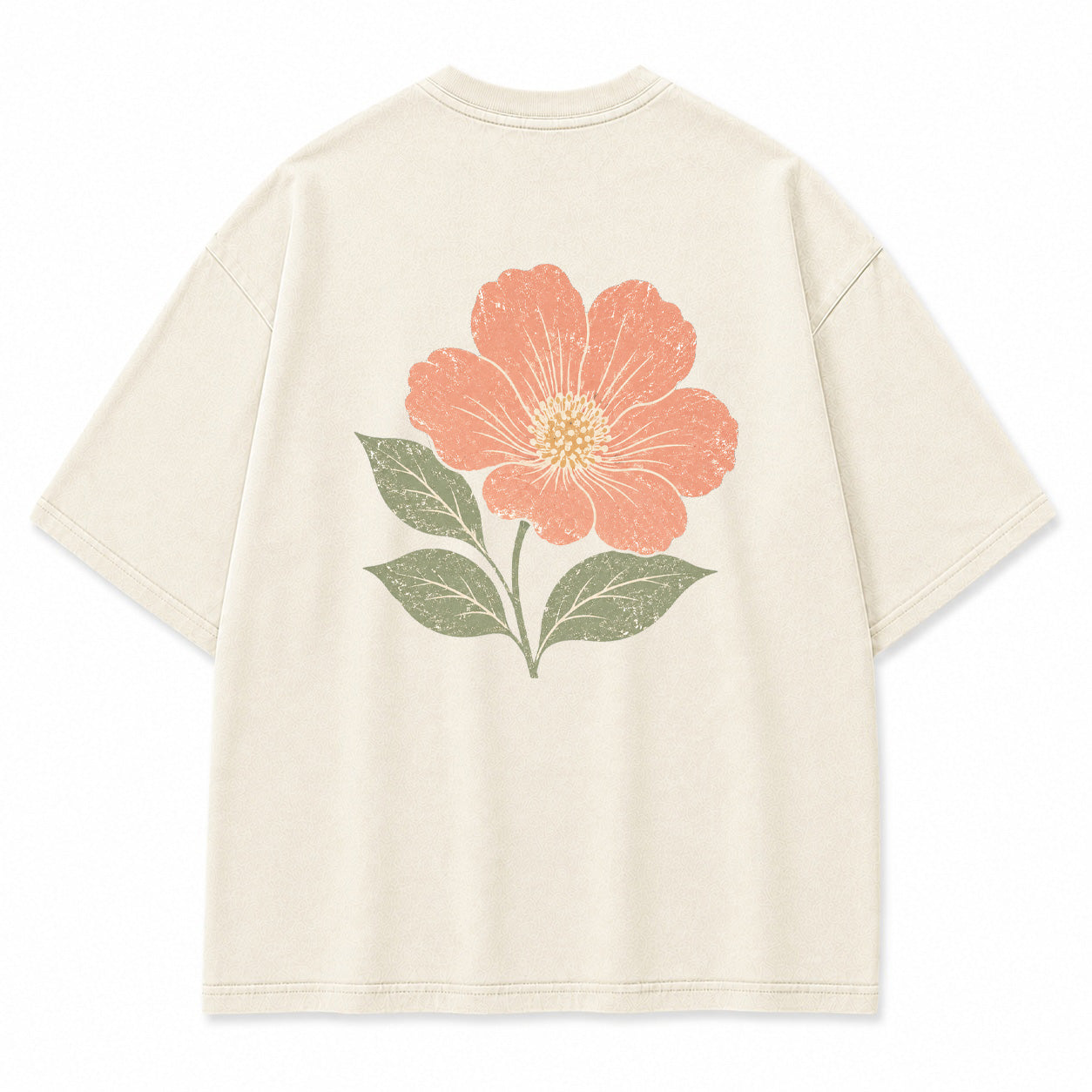 Coral Bloom Floral Graphic T-Shirt