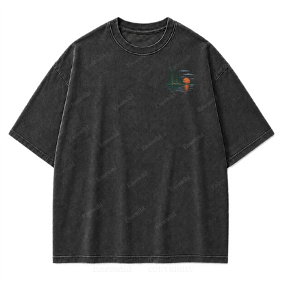T-Shirt mit gewaschenem Aufdruck: Wo Seetage zu Erinnerungen werden