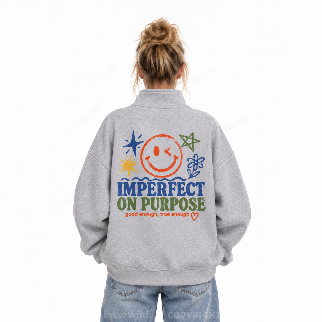 Imperfect On Purpose Zip Pullover Sweatshirt