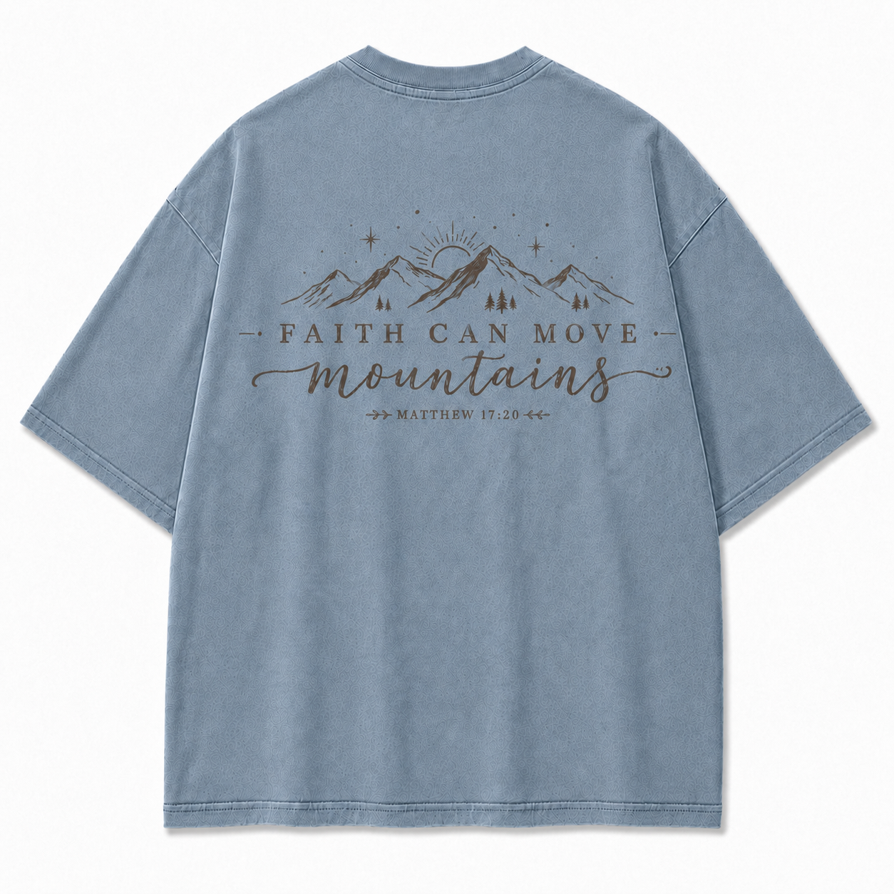 Faith Moves Mountains Washed Back Print Tee