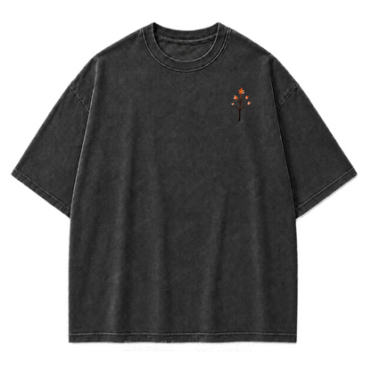 Wander Into Autumn Washed Print Tee