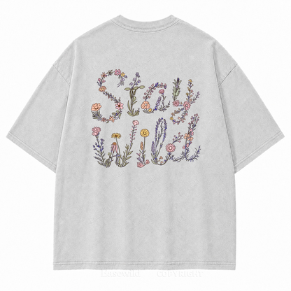 Grow Wild Floral Washed Back Print Tee