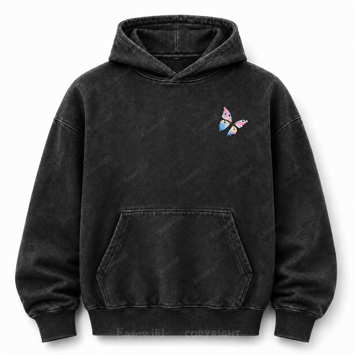 Becoming Slowly Butterfly Washed Graphic Hoodie