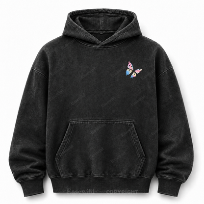 Becoming Slowly Butterfly Washed Graphic Hoodie