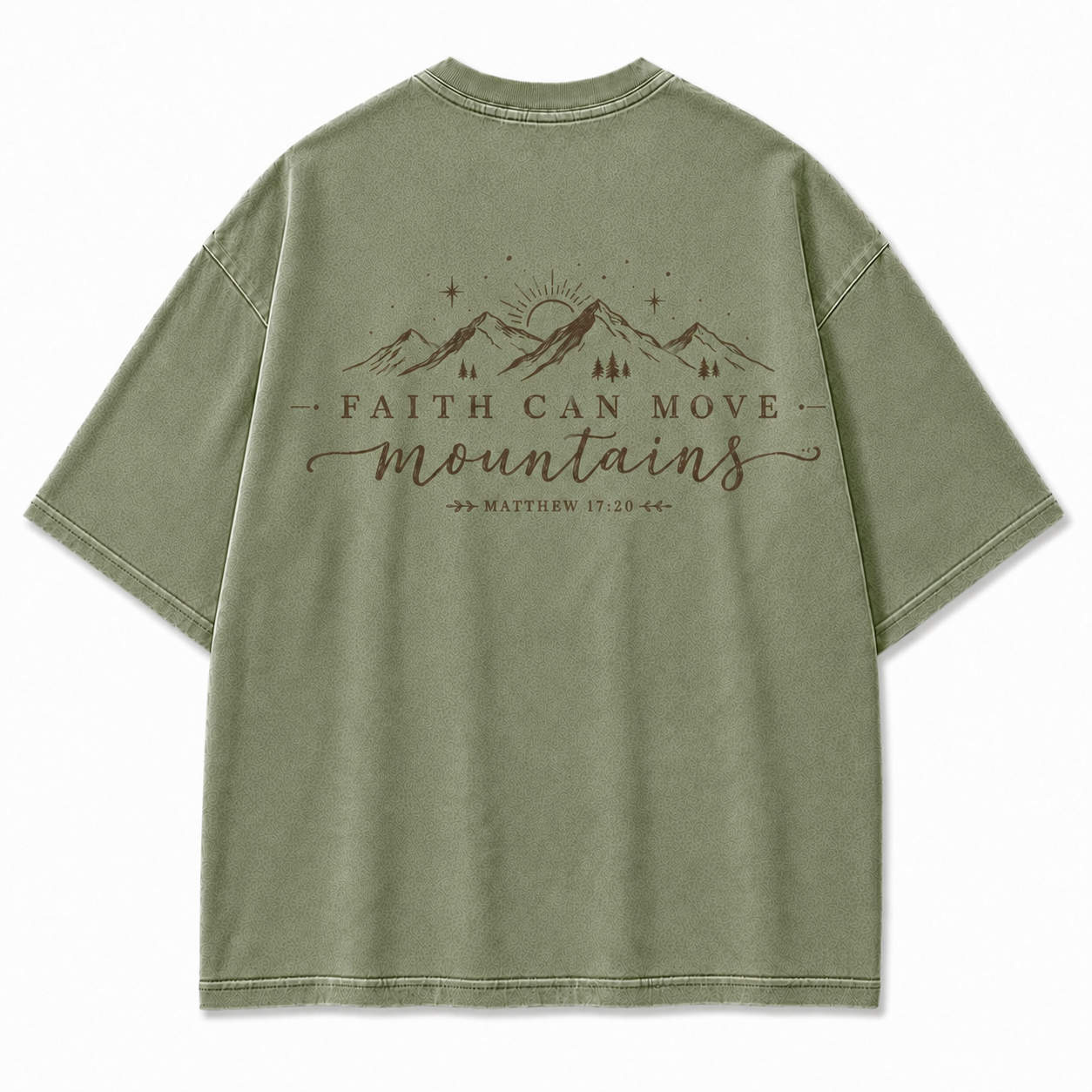 Faith Moves Mountains Washed Back Print Tee