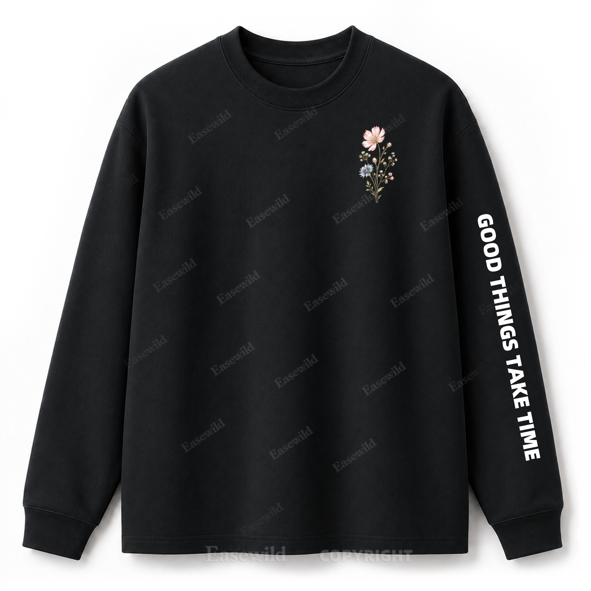 Langarmshirt mit „Keep Growing Wildflower Graphic“-Aufdruck