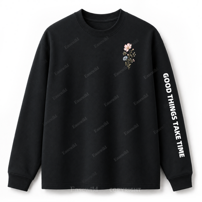 Langarmshirt mit „Keep Growing Wildflower Graphic“-Aufdruck