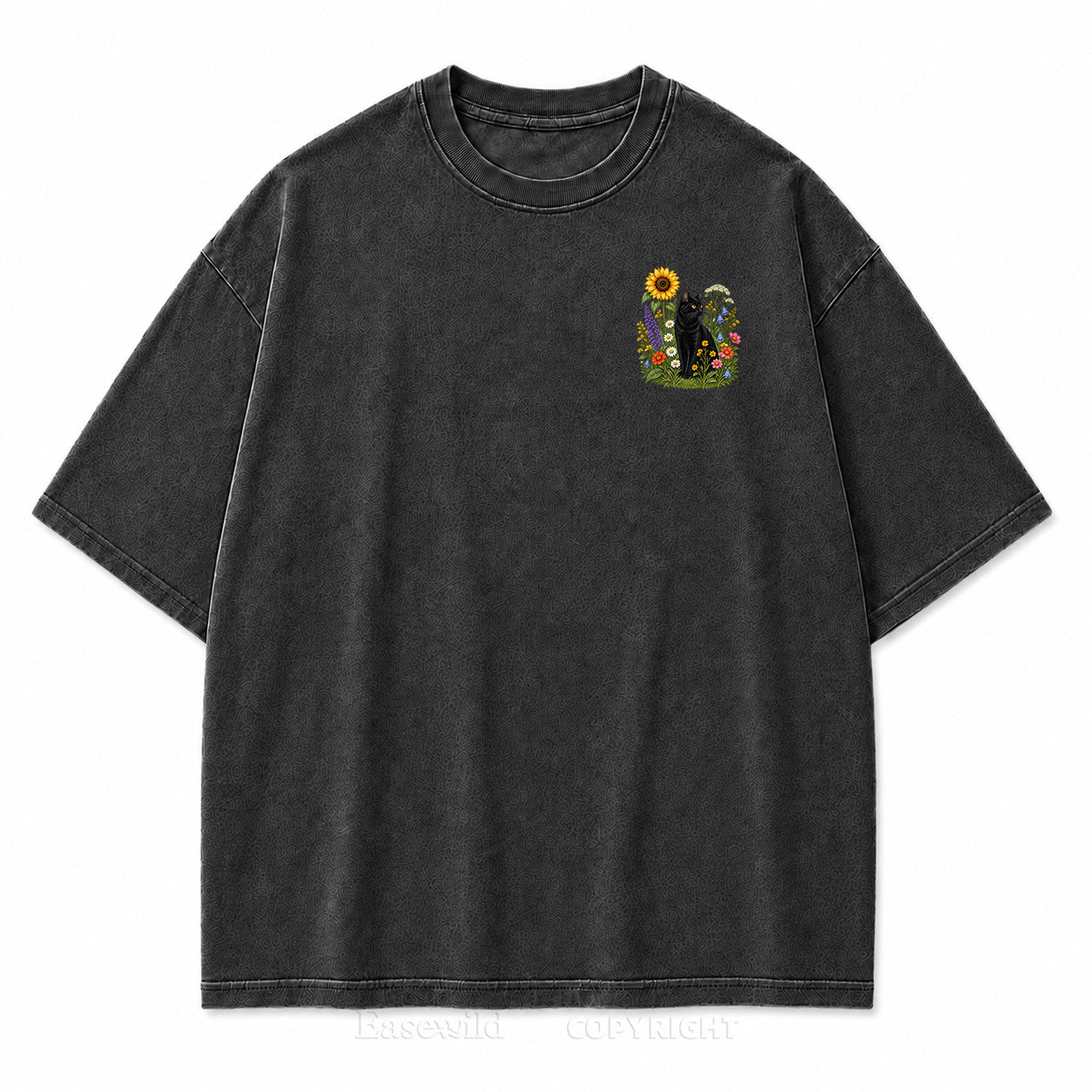 Wild Garden Black Cat Print Tee