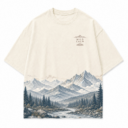 Wild Calm Mountain Landscape Graphic T-Shirt