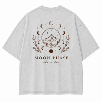 Moon Phase Mountain Graphic T-Shirt