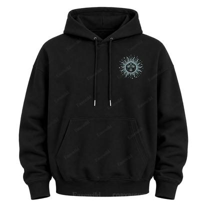 Sonne & Mond "Celestial Washed" Grafik-Kapuzenpullover