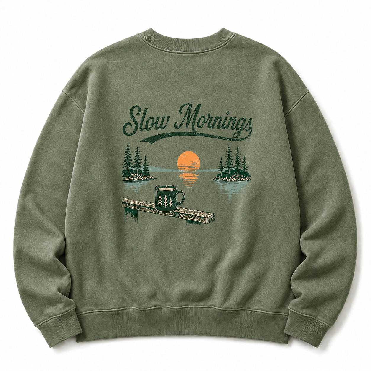 Slow Mornings Washed Graphic Sweatshirt
