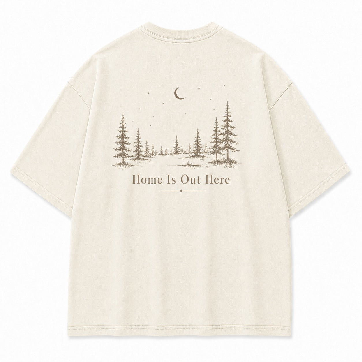 Home Is Out Here Minimalist Forest Tee