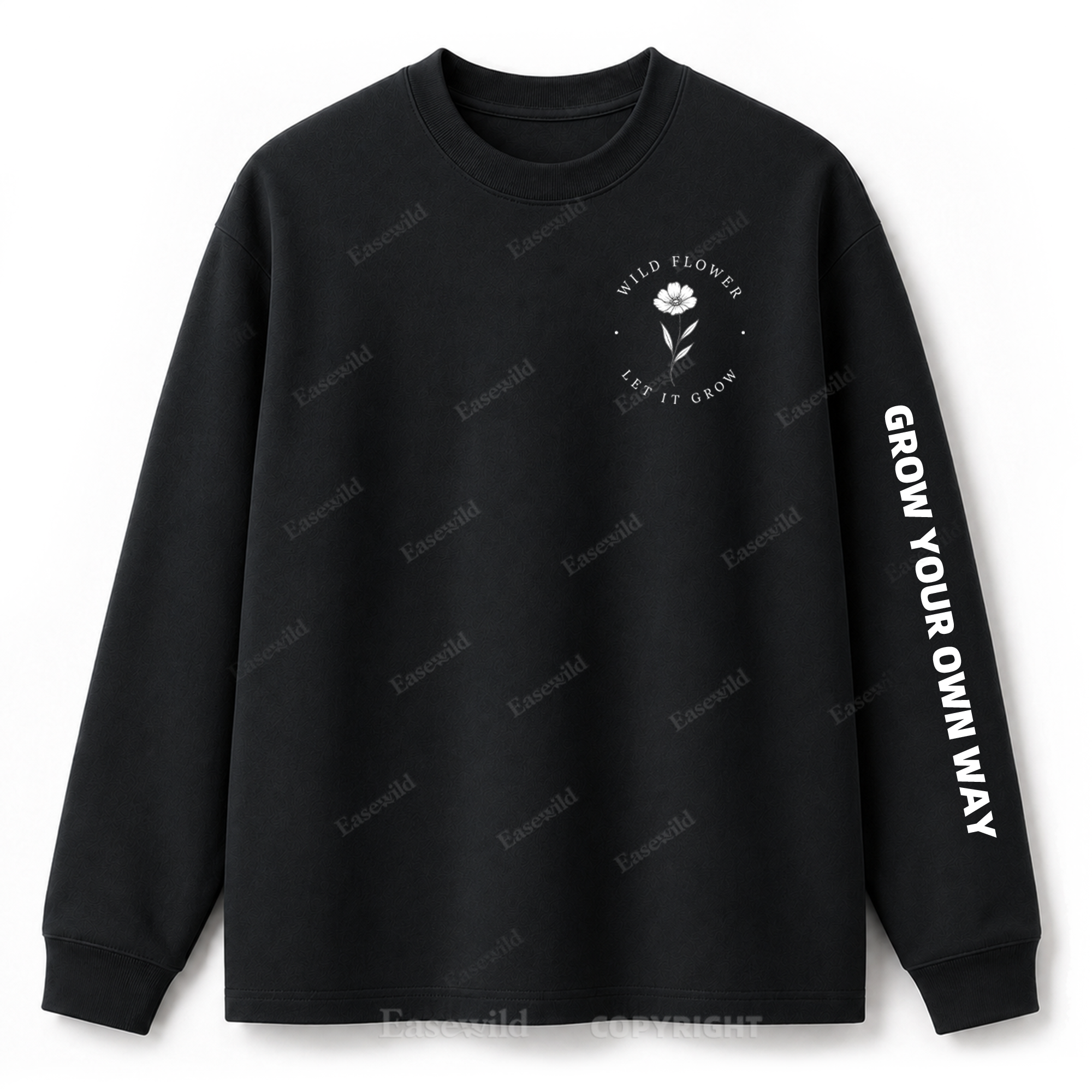 Wild Flower Minimal Graphic Long Sleeve Tee