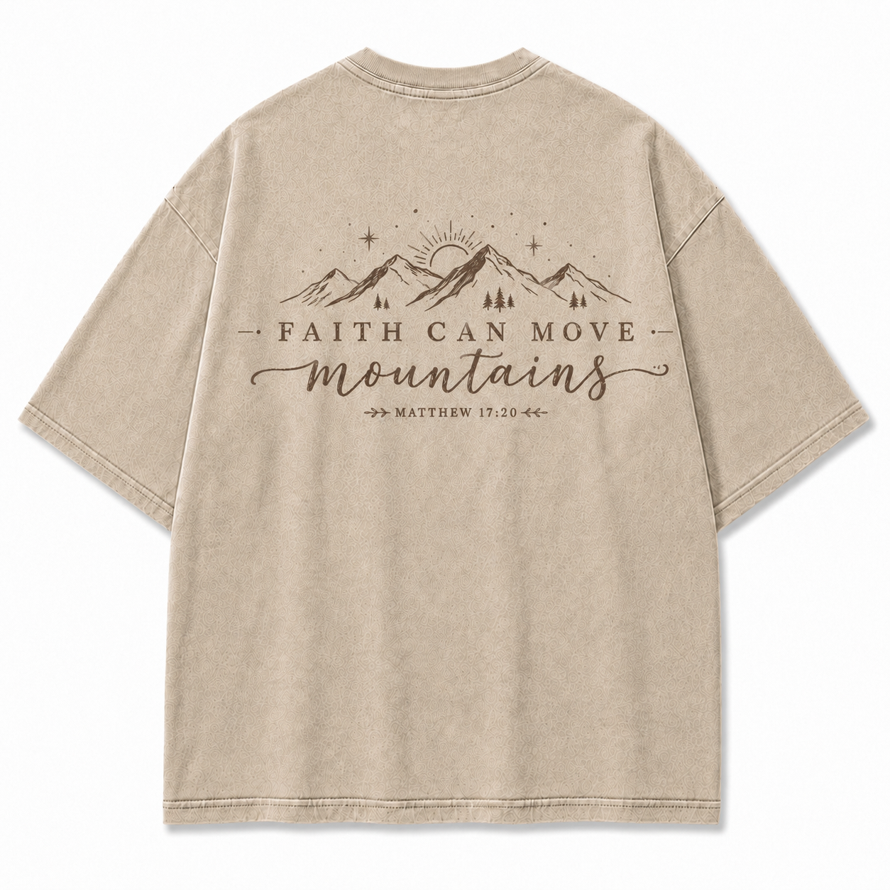 Faith Moves Mountains Washed Back Print Tee