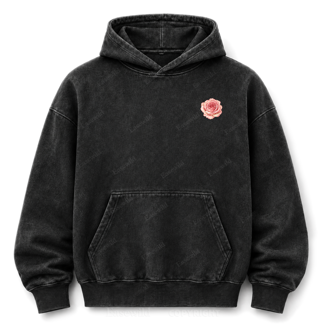 Love Grows Wild Here Vintage Floral Washed Graphic Hoodie