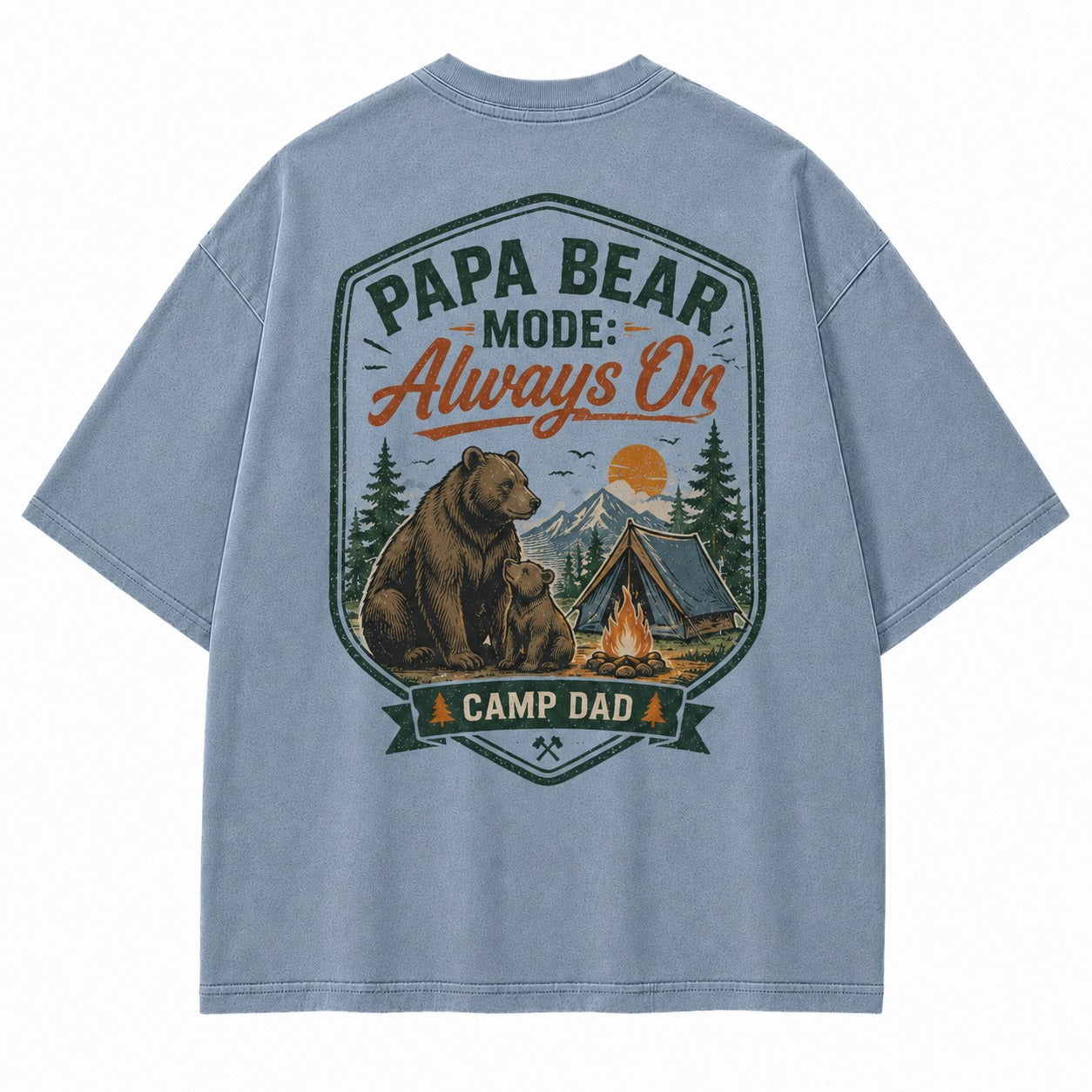 Papa Bear Camp Dad Washed T-Shirt