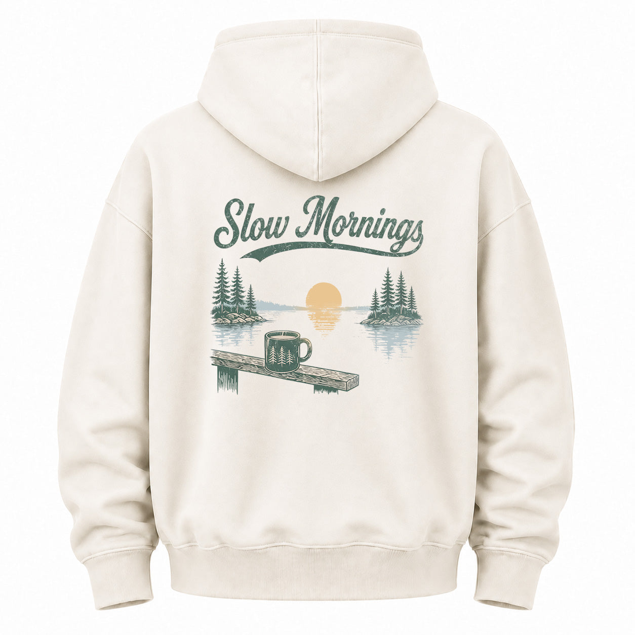 Slow Mornings Graphic Washed Hoodie