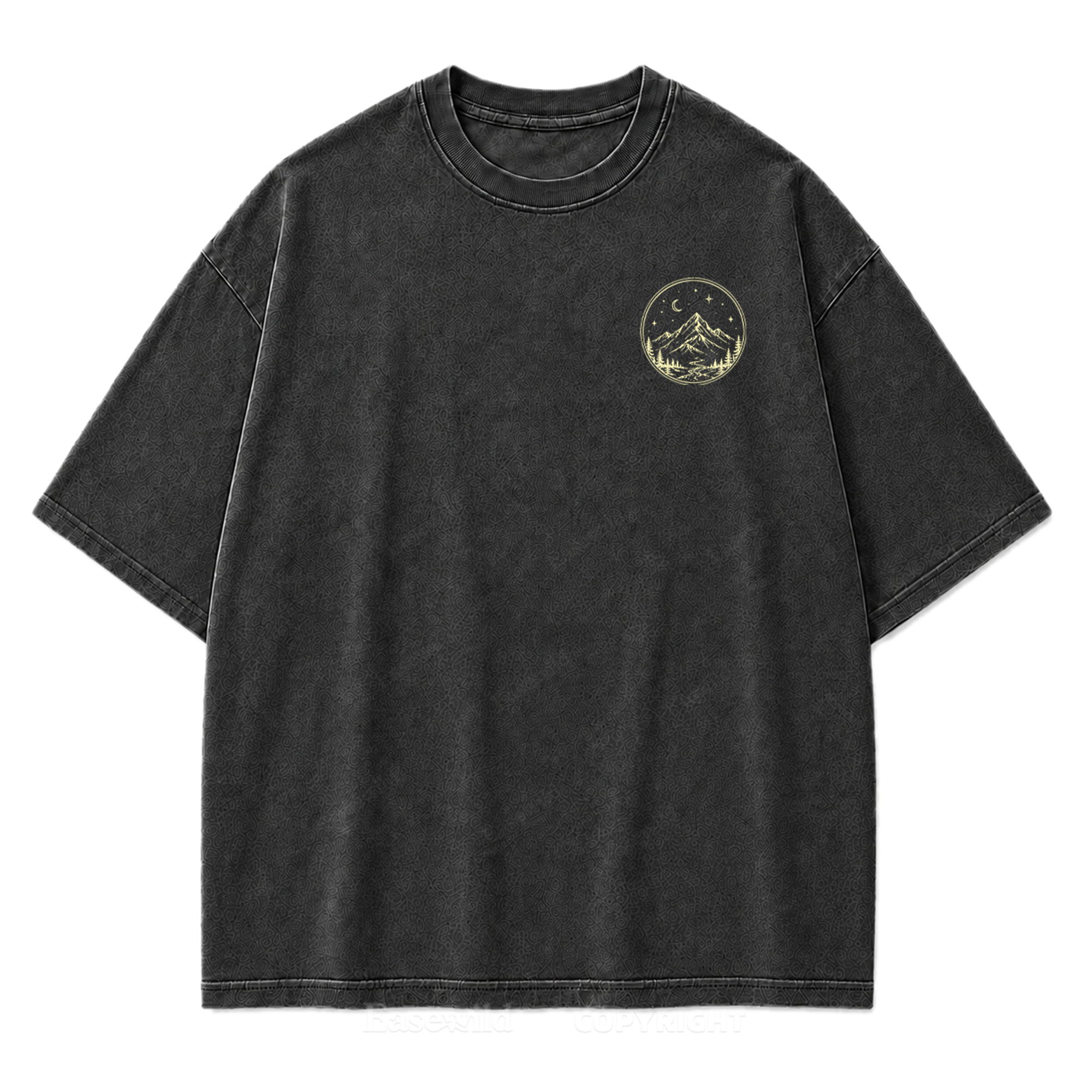 Moon Phase Mountain Washed Print Tee