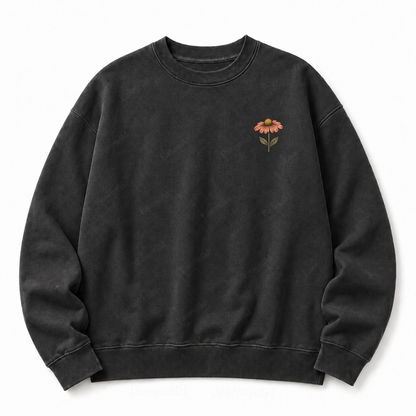 Quiet Authenticity Retro Eye Floral Washed Sweatshirt